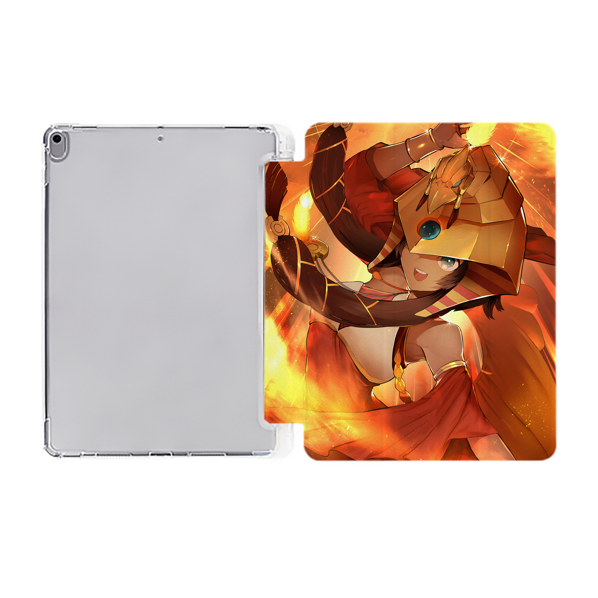 （画像用） 遊☆戯☆王 Yu-Gi-Oh! IPad ケース ペン収納付き 三つ折りスタンド PUレザー×シリコン 対応機種9.5/10.5/10.9インチ